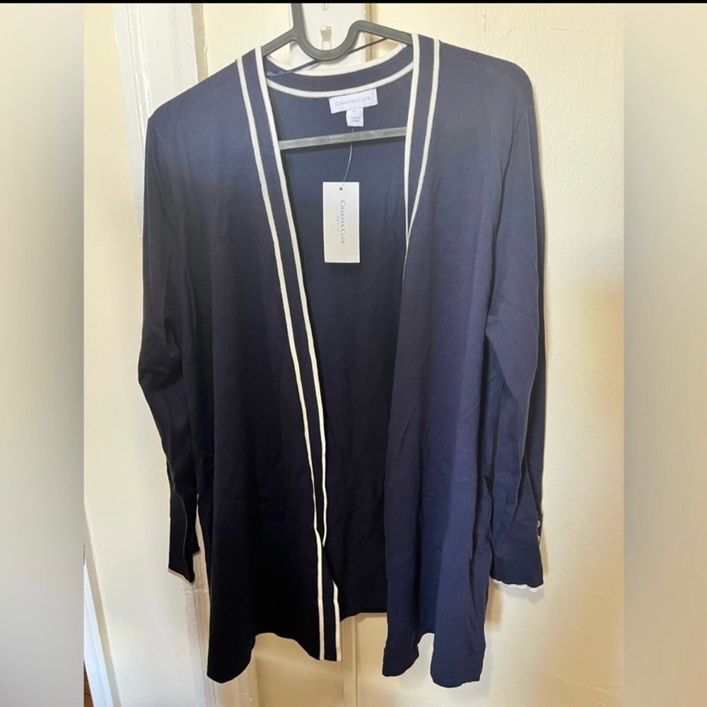 Charter Club. Women's Sleeve Swing Cardigan Sweater. Petite Large